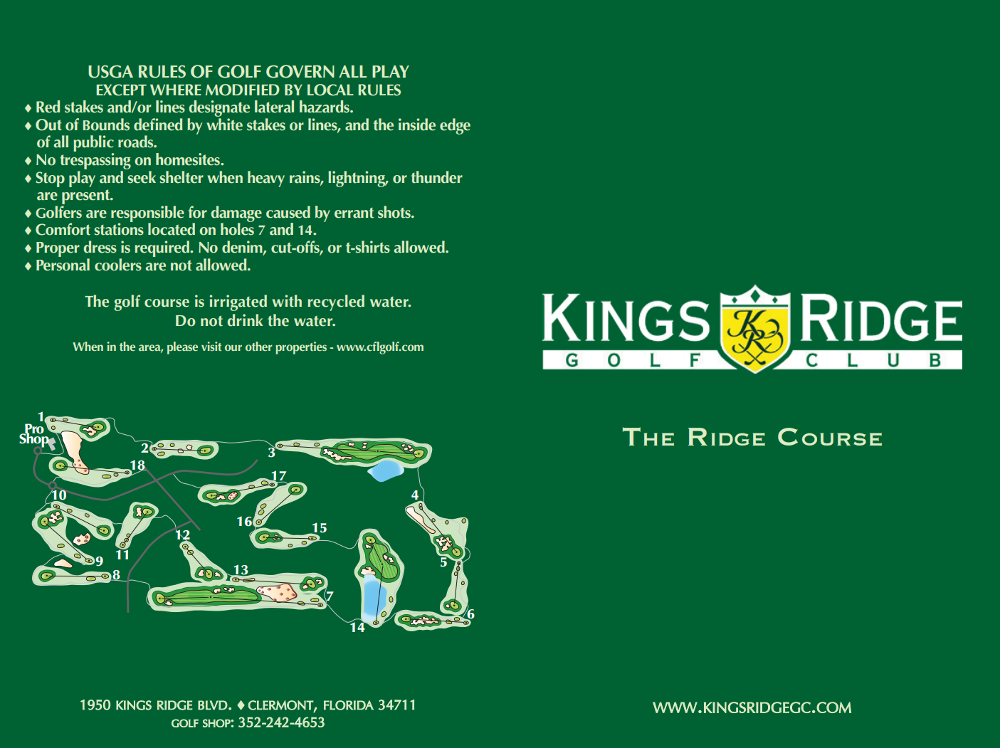 Ridge Course Scorecard Kings Ridge Golf Club Kings Course